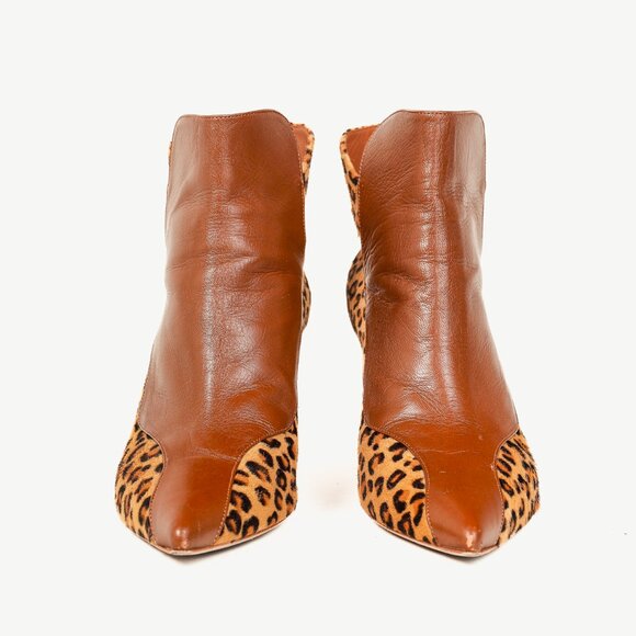 Malone Souliers Jordan Handmade Cheetah Brown Calfskin Booties - Picture 2 of 10